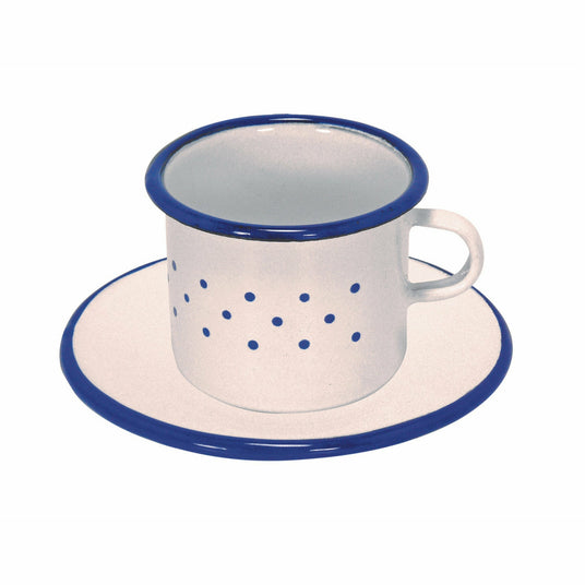 Glückskäfer | Email-Tasse u. Untertasse