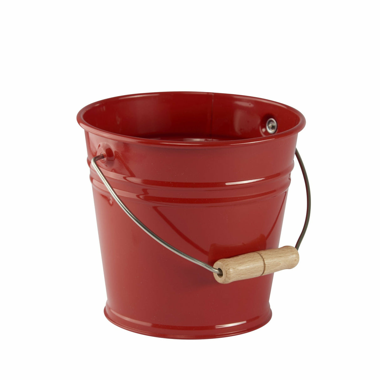 Glückskäfer | Metalleimer mit Holzgriff, rot