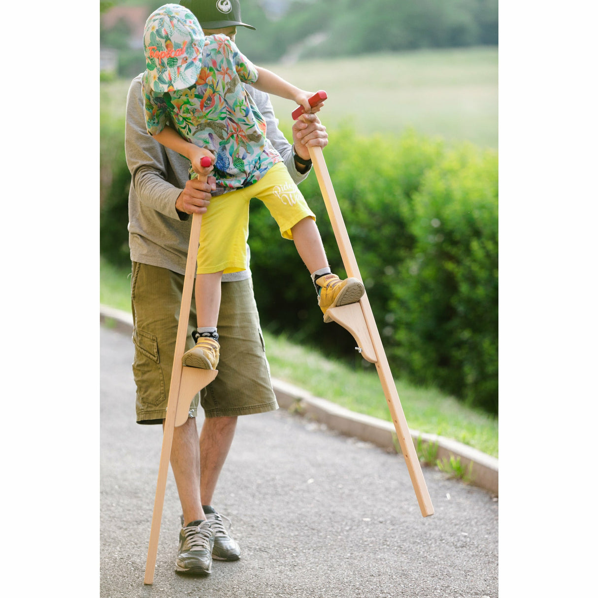 Glückskäfer | 1 Paar Stelzen mit rotem Griff, Länge 120 cm