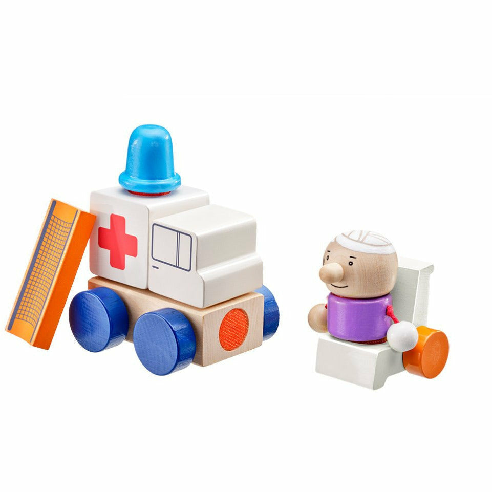 Selecta | Krankenwagen | Klett-Stapelspielzeug | 7 Teile