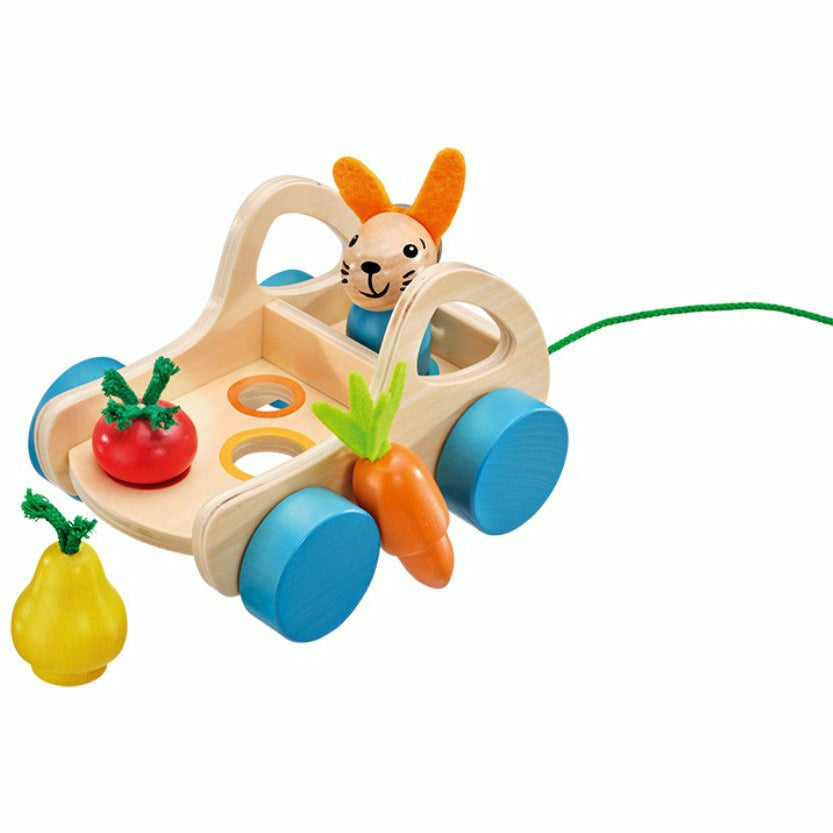 Selecta | Verdurino | Obst und Gemüsewagen | Nachzieh- und Sortierspielzeug