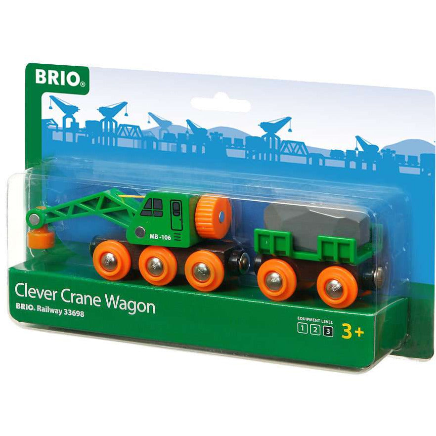 BRIO | Grüner Kranwagen mit Anhänger und Fracht