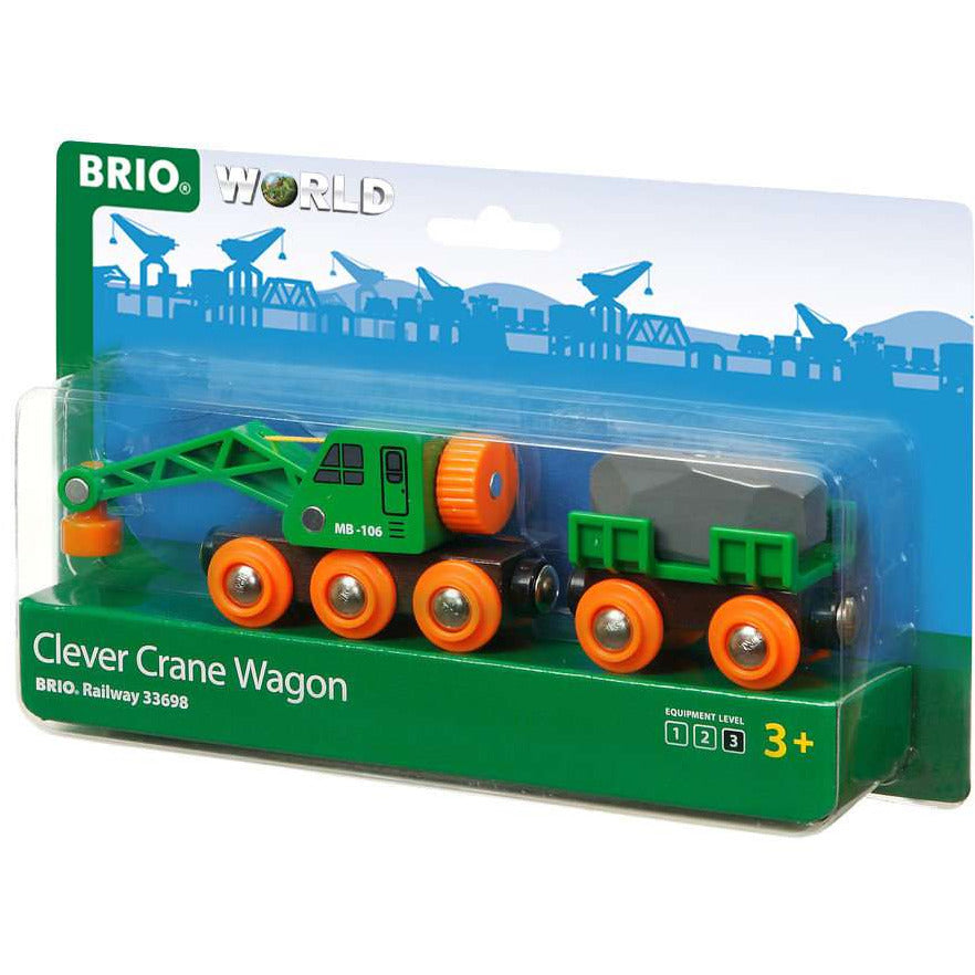 BRIO | Grüner Kranwagen mit Anhänger und Fracht