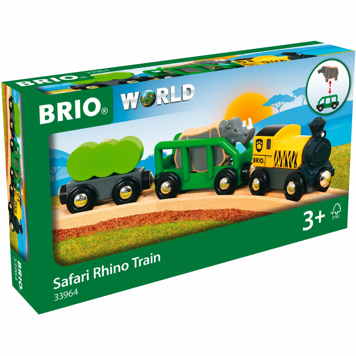 BRIO | Safari-Zug mit Nashorn