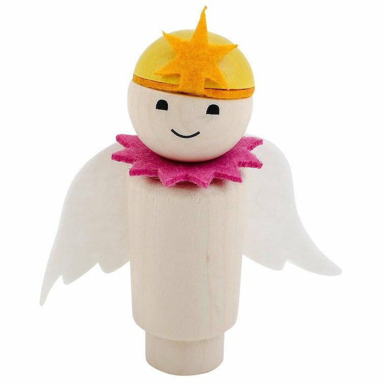 Ahrens | Geburtstags Steckfigur Schutzengel rosa