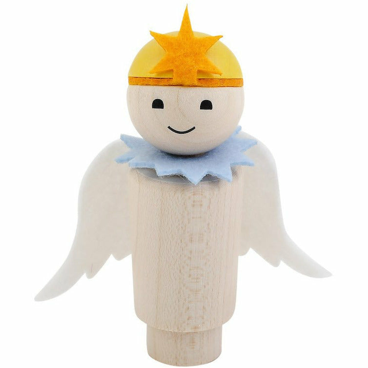 Ahrens | Geburtstags Steckfigur Schutzengel hellblau