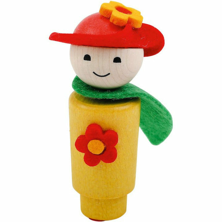 Ahrens | Geburtstags Steckfigur Blumenmädchen rot