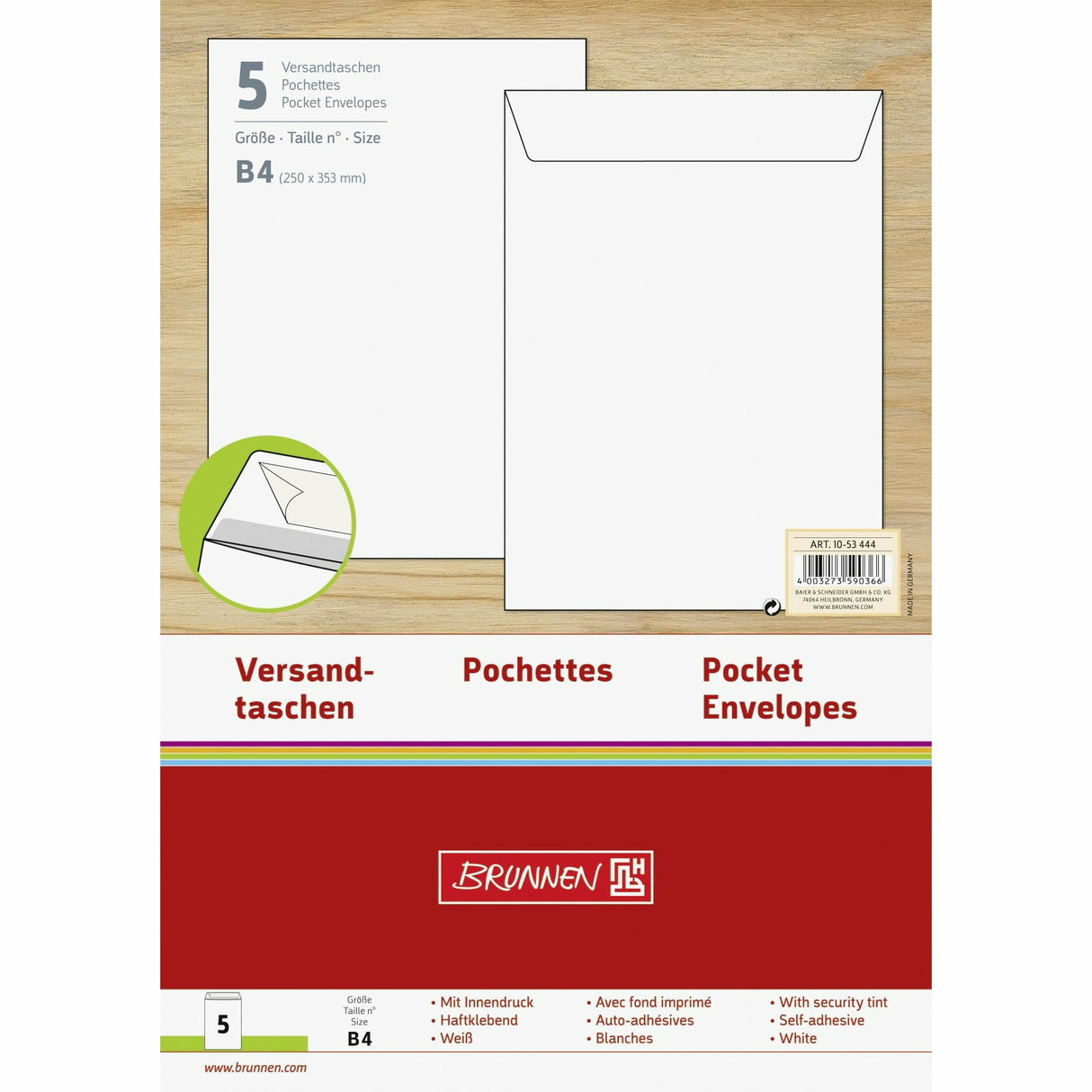 Versandtasche B4 weiß 5 Stück