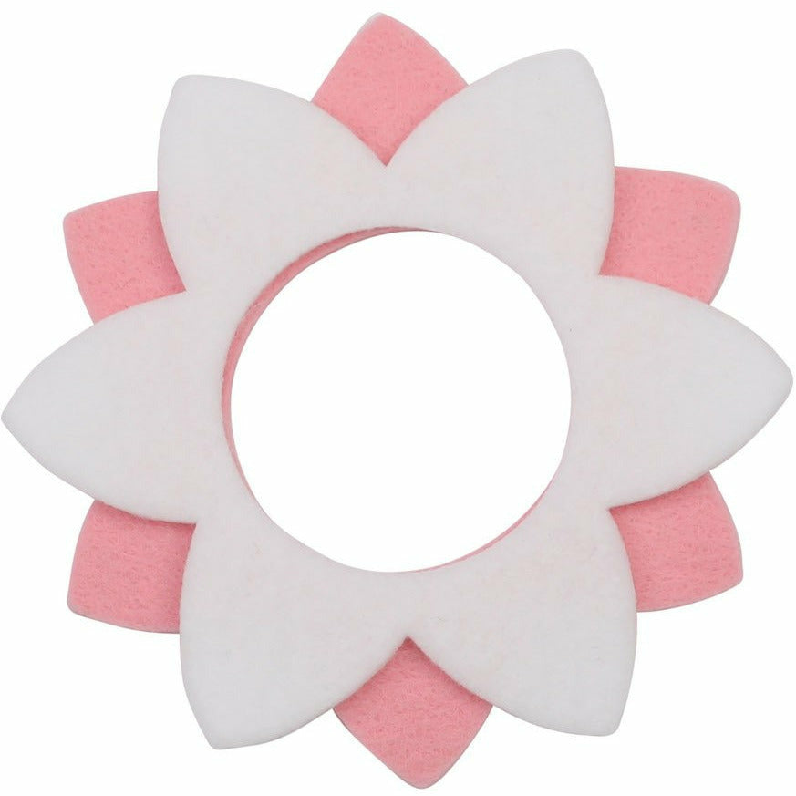 Ahrens | Filz Deko Blume weiß/rosa