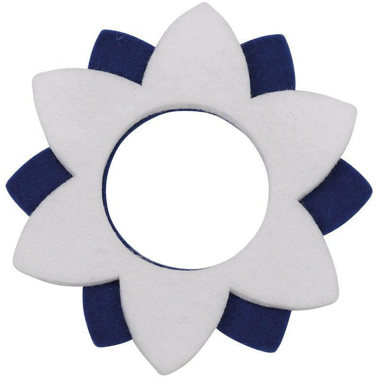 Ahrens | Filz Deko Blume weiß/blau