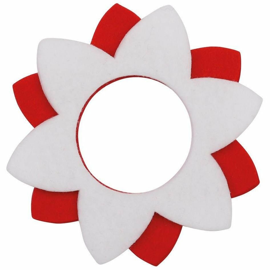 Ahrens | Filz Deko Blume weiß/rot
