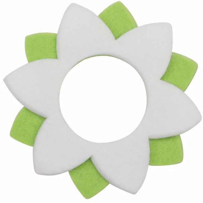 Ahrens | Filz Deko Blume weiß/hellgrün