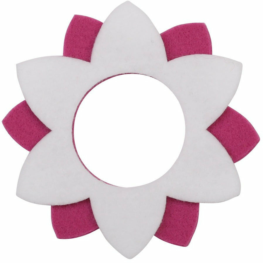 Ahrens | Filz Deko Blume weiß/pink