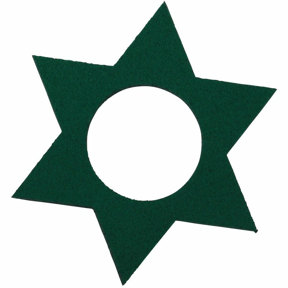 Ahrens | Filz Deko Stern dunkelgrün