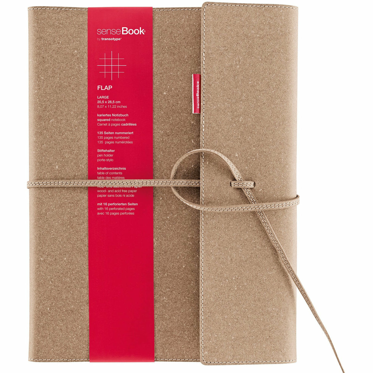 senseBook Flap kariert, Größe L (20,5 x 28,5 cm)