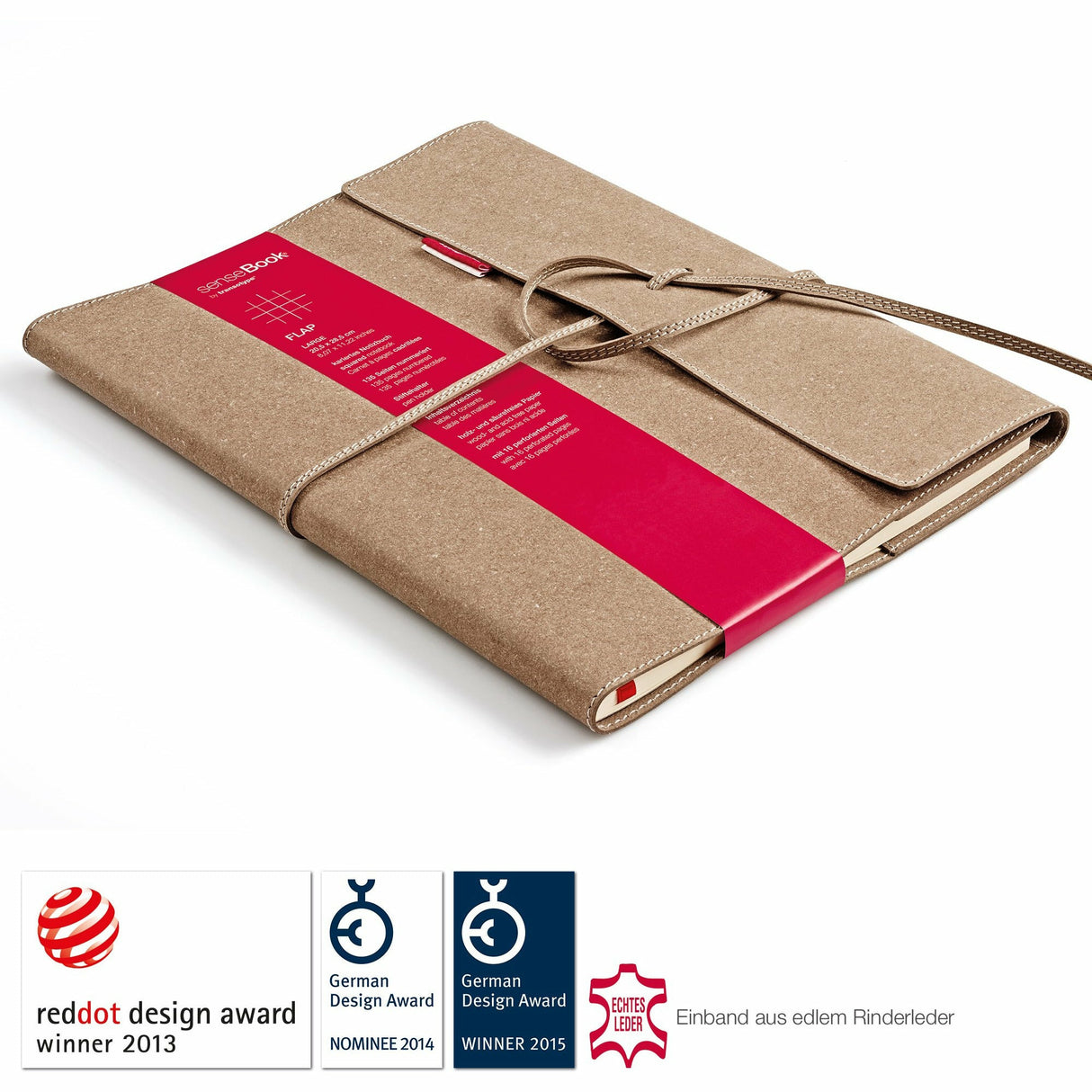 senseBook Flap kariert, Größe L (20,5 x 28,5 cm)