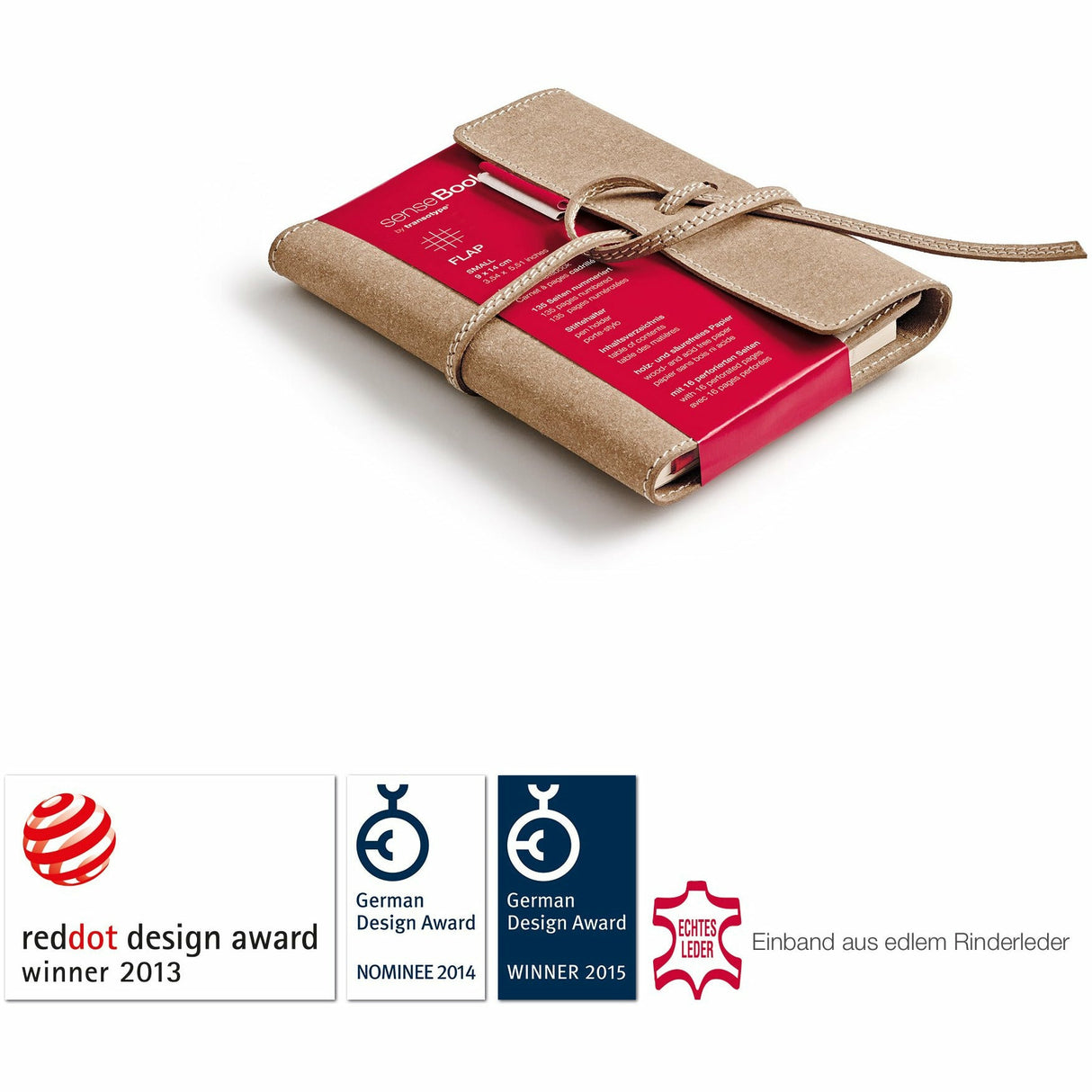 senseBook Flap kariert, Größe S (9 x 14 cm)