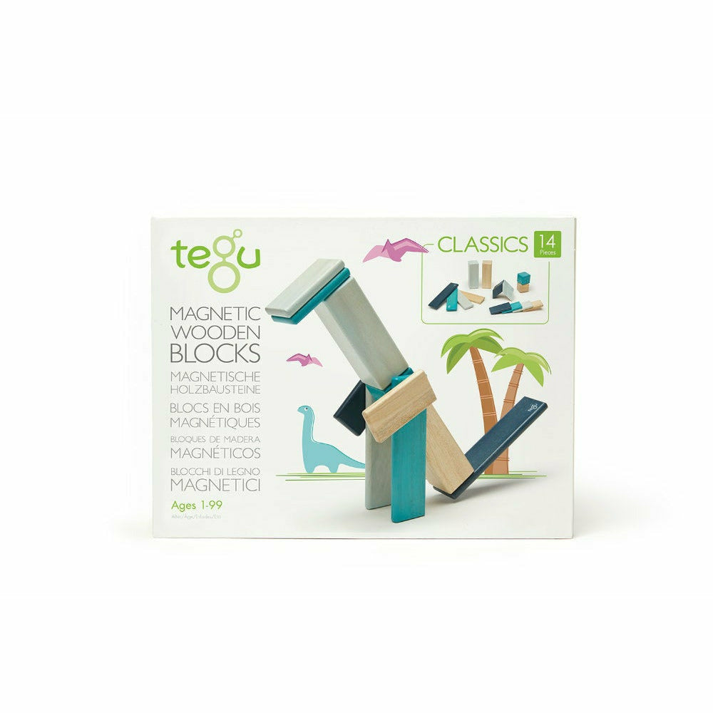 14 Magnetische Holzbausteine blau