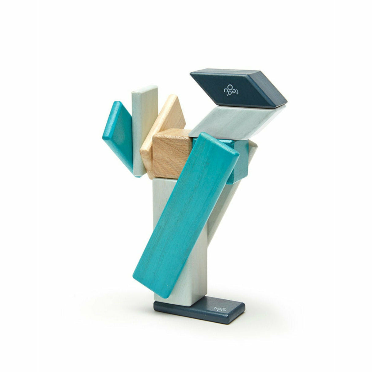 14 Magnetische Holzbausteine blau