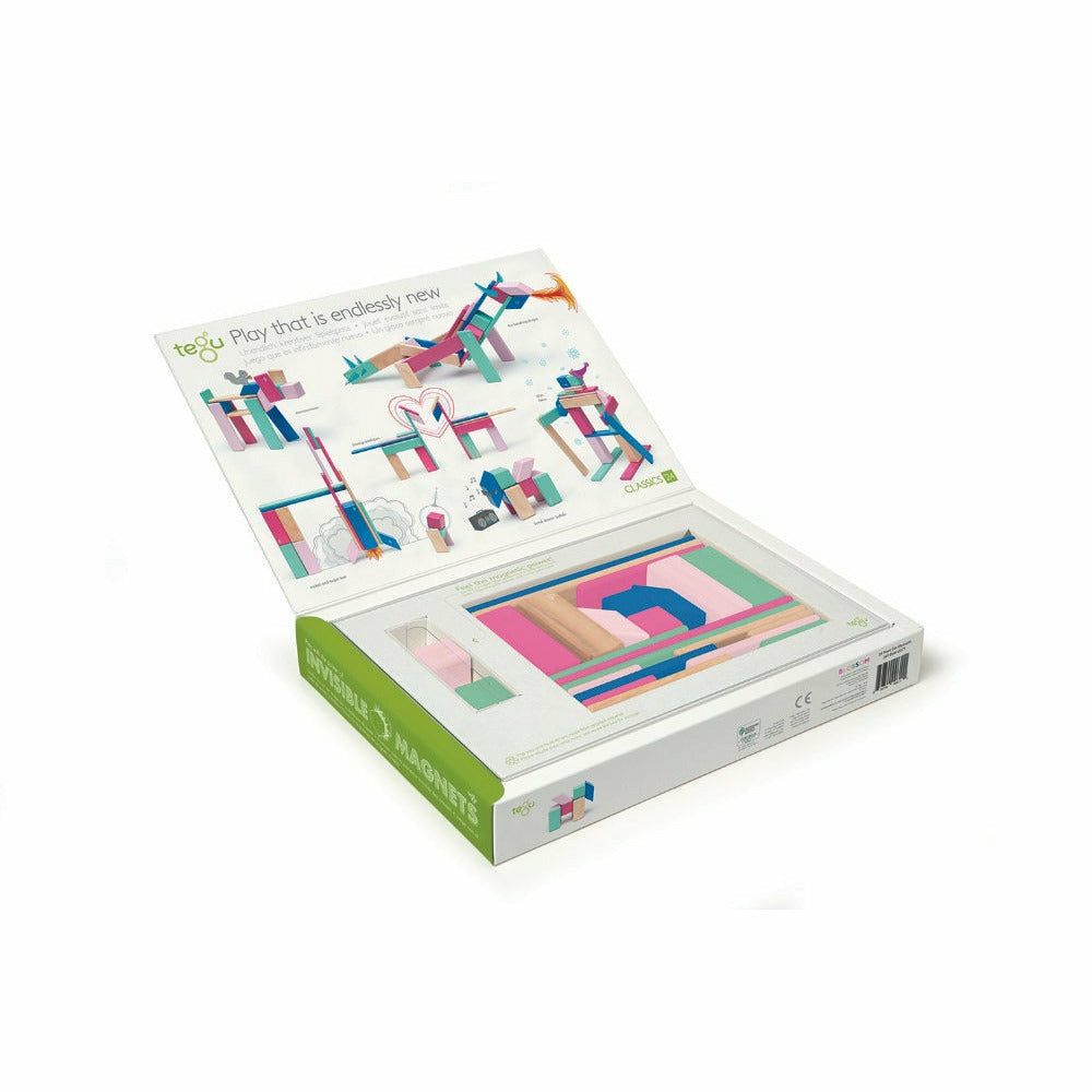 24 Magnetische Holzbausteine pink