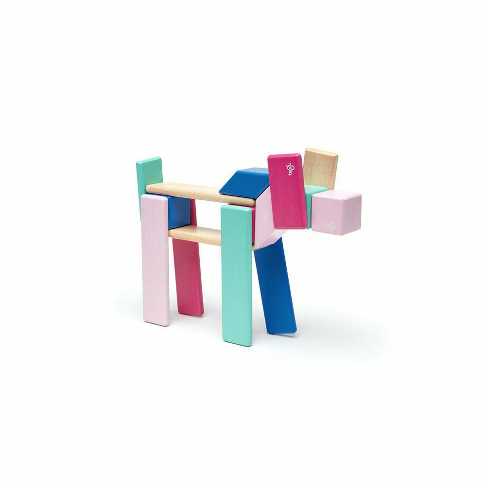 24 Magnetische Holzbausteine pink