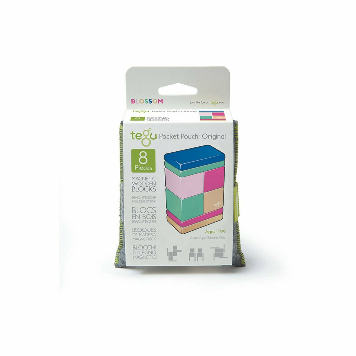 8 Magnetische Holzbausteine pink