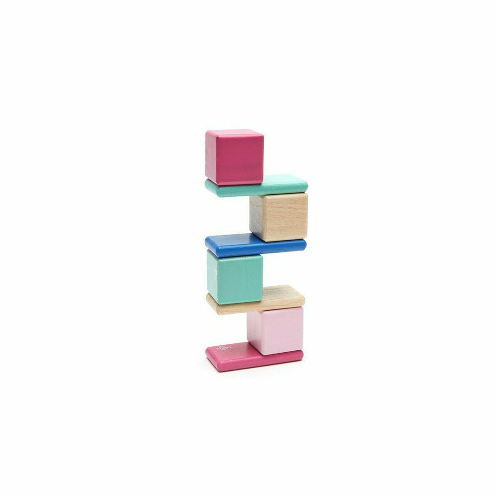 8 Magnetische Holzbausteine pink