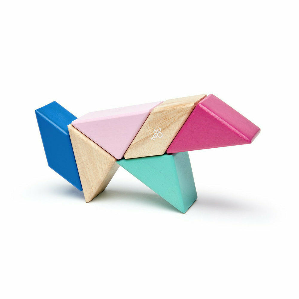 6 Magnetische Holzbausteine pink