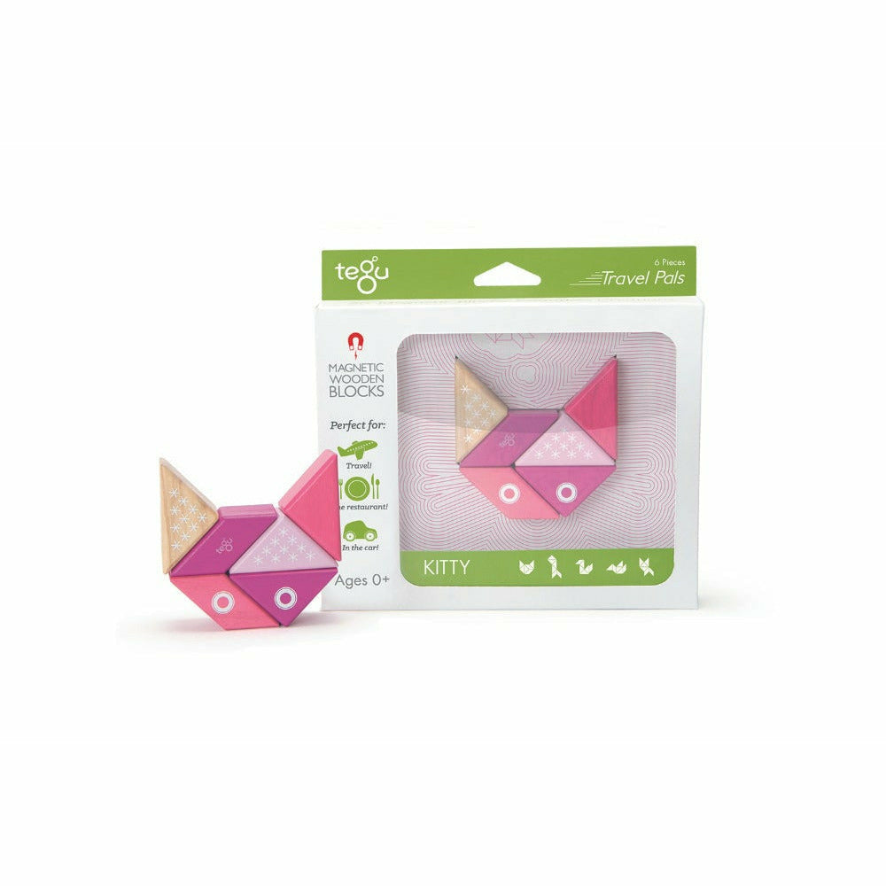 6 Magnetische Holzbausteine Katze