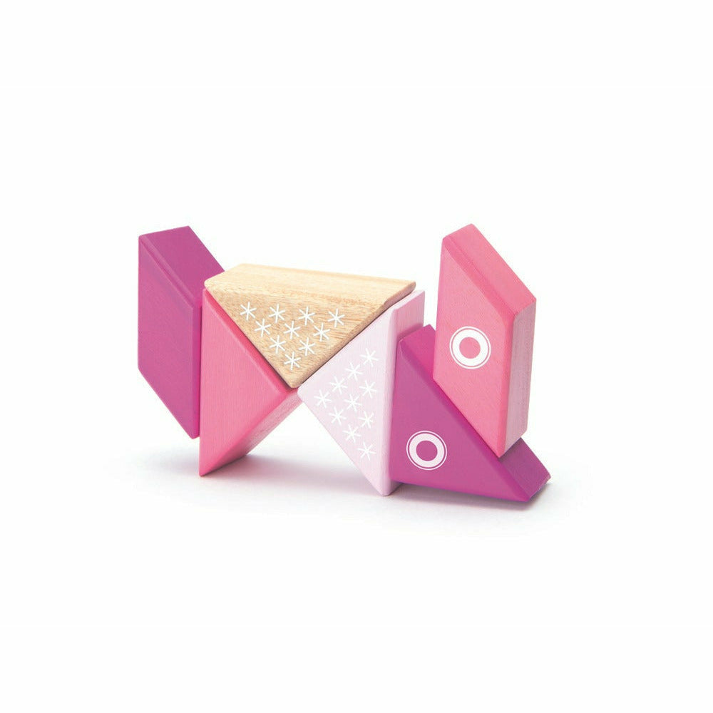 6 Magnetische Holzbausteine Katze