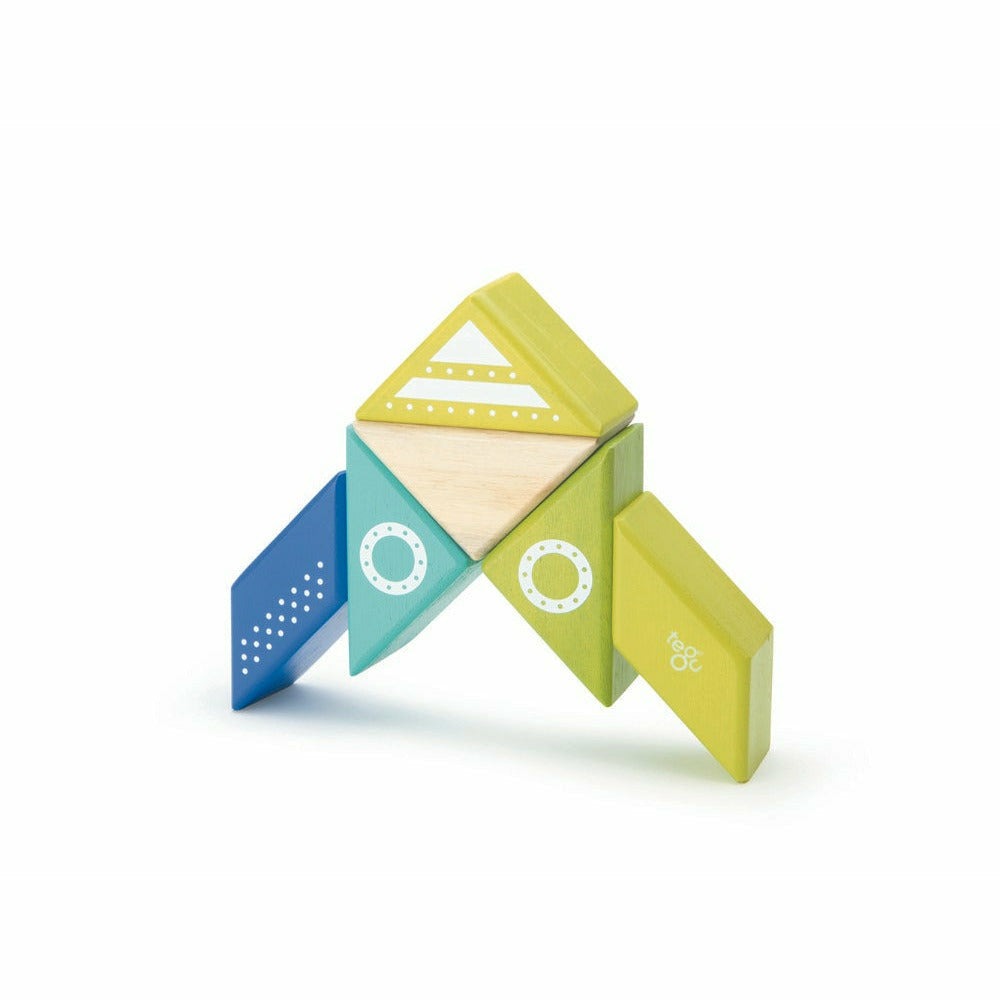 6 Magnetische Holzbausteine Raumschiff