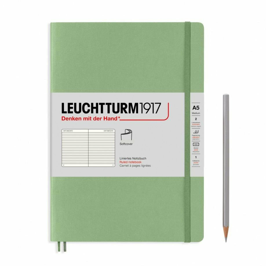 Notizbuch Medium (A5), Softcover, 123 nummerierte Seiten
