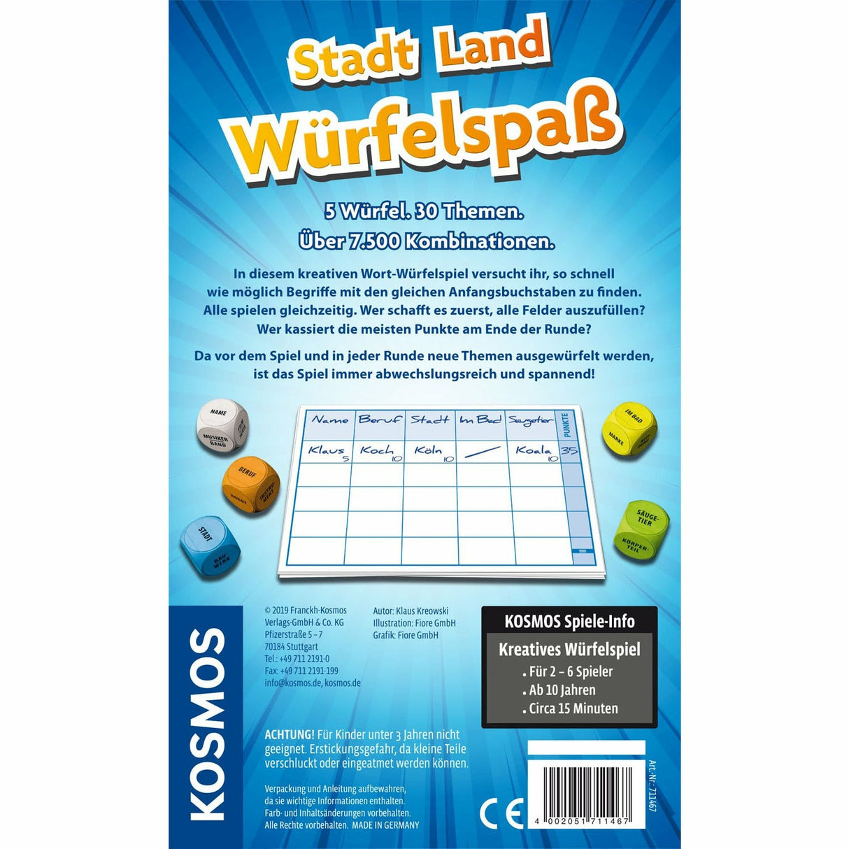 KOSMOS | Stadt, Land, Würfelspaß