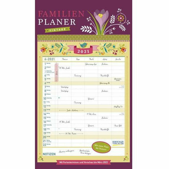 Familienplaner Vintage 2021