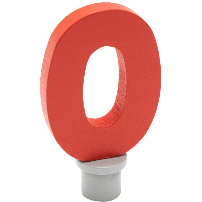 Ahrens | Geburtstagsstecker | Holzzahl 0 rot