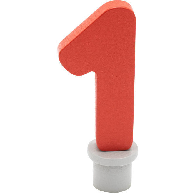 Ahrens | Geburtstagsstecker | Holzzahl 1 rot