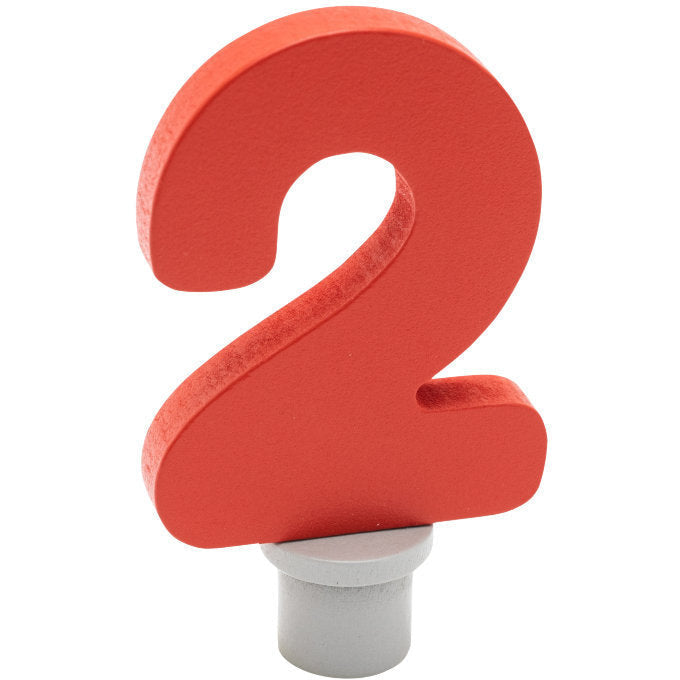Ahrens | Geburtstagsstecker | Holzzahl 2 rot
