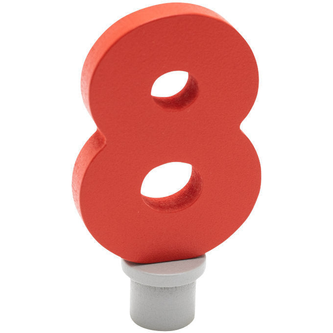 Ahrens | Geburtstagsstecker | Holzzahl 8 rot