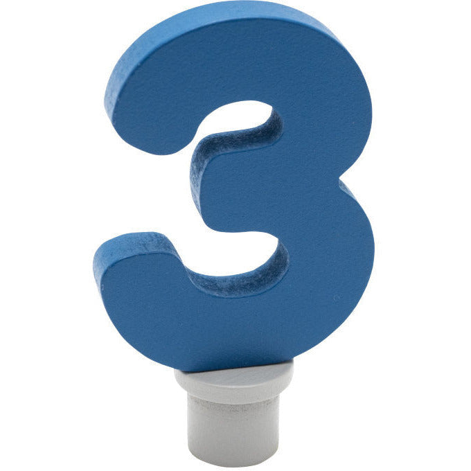 Ahrens | Geburtstagsstecker | Holzzahl 3 blau