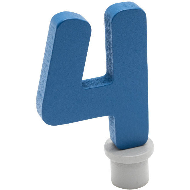 Ahrens | Geburtstagsstecker | Holzzahl 4 blau