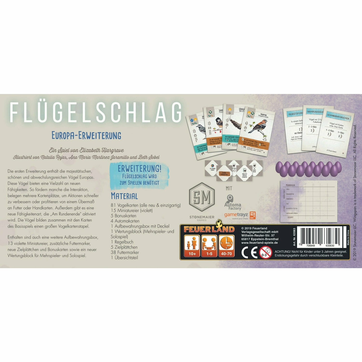 Feuerland Spiele | Flügelschlag | Europa - Erweiterung