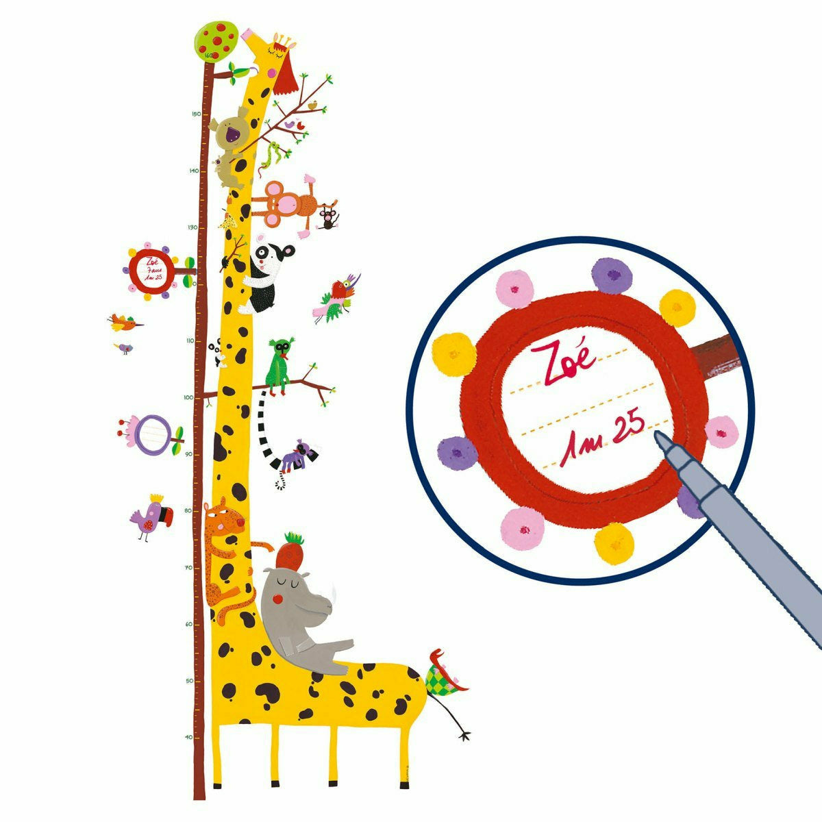 Djeco | Wandsticker Messlatte: Friends of the Amazon