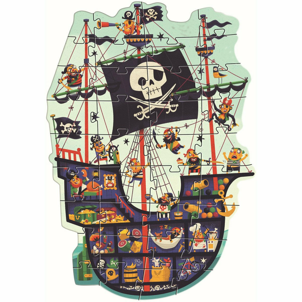 Djeco | Bodenpuzzle: Das Piratenschiff - 36 Stk.