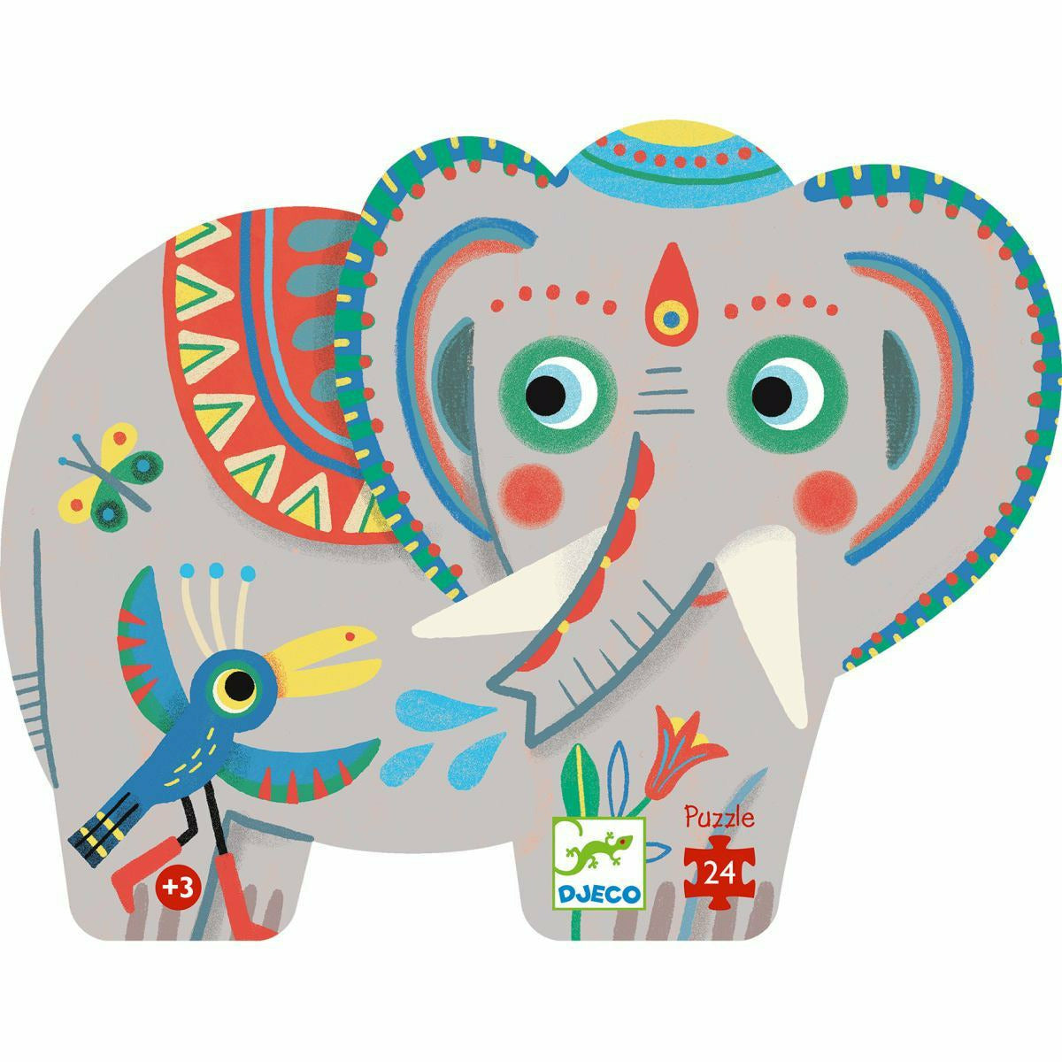 Djeco | Formen Puzzle: Haathee, Asian elephant - 24Stk.