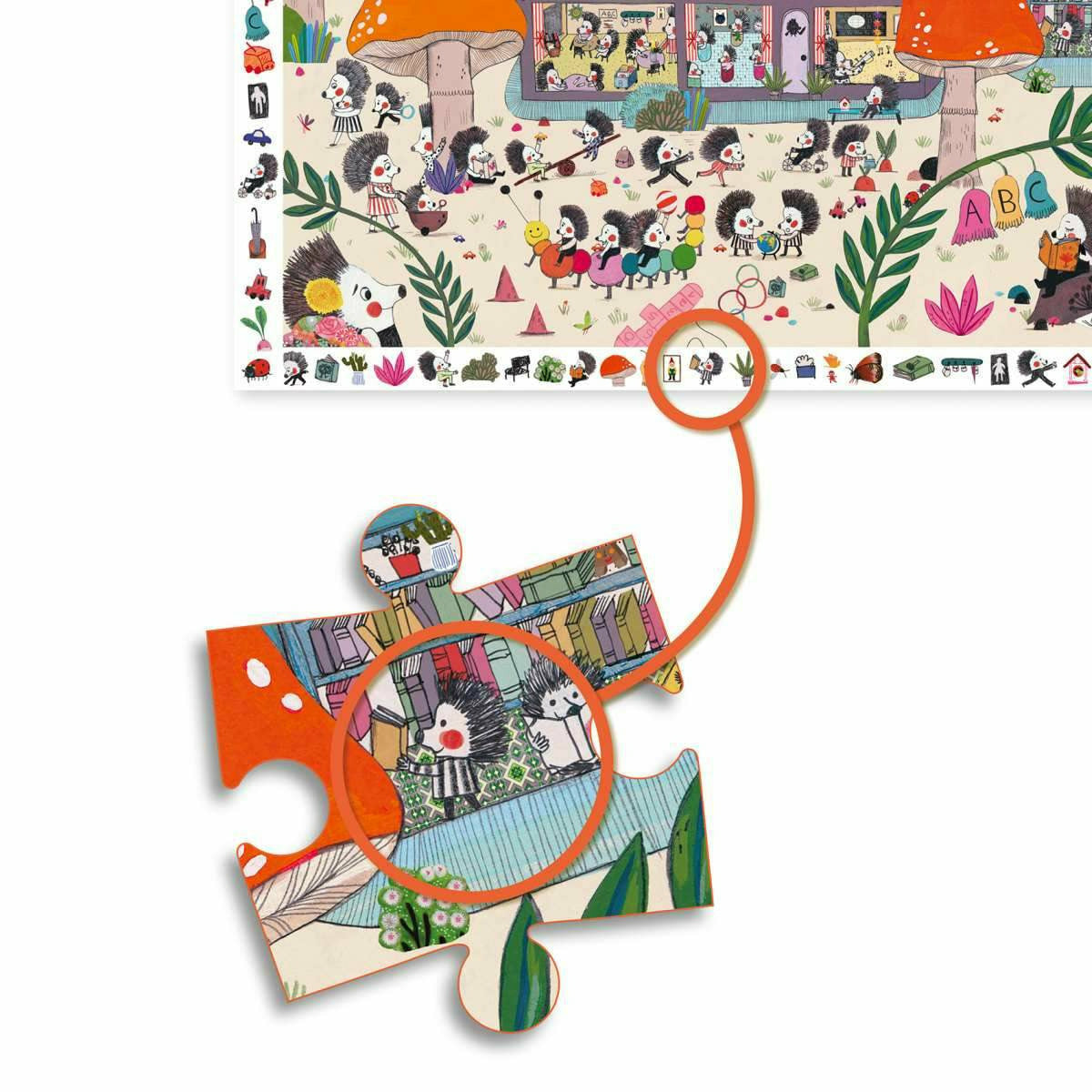 Djeco | Wimmelpuzzle: Die Igelschule -35 Stk.