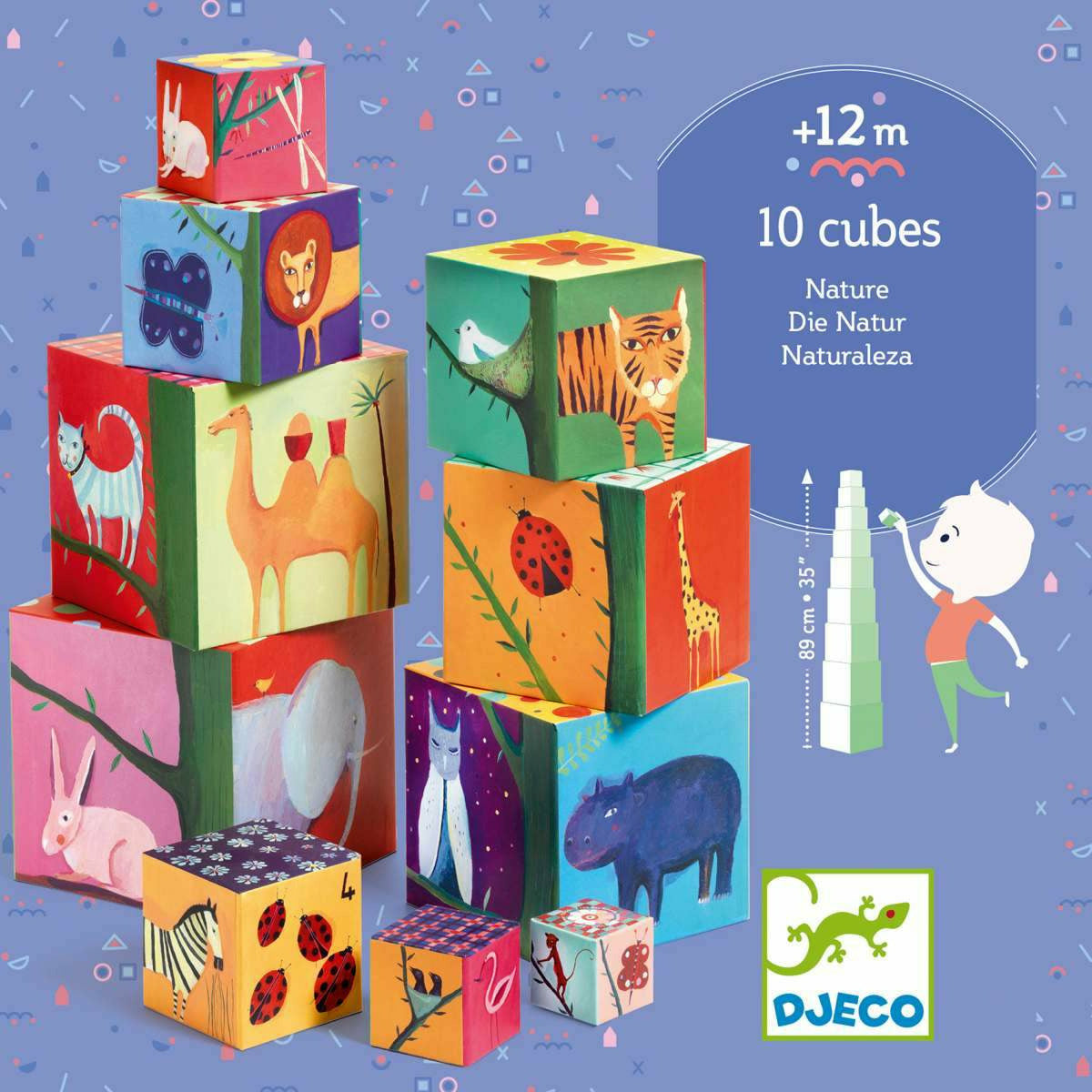 Djeco | Stapelturm: 10 nature and animal blocks