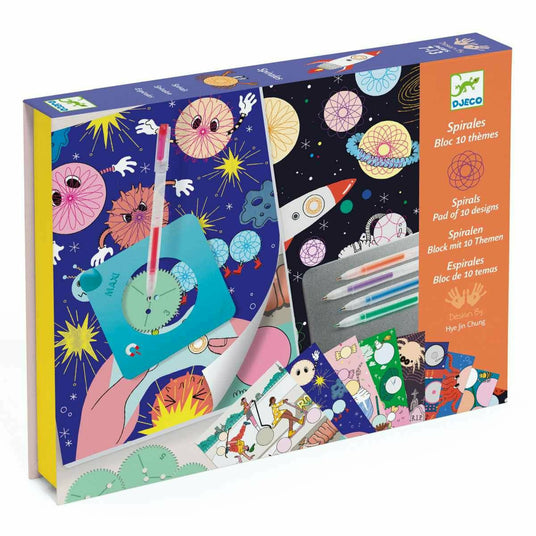 Djeco | Zeichnen & Ausmalen: Spiralen 10 Blocks