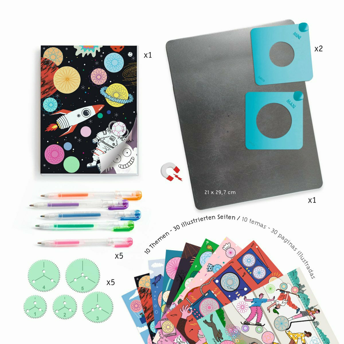 Djeco | Zeichnen & Ausmalen: Spiralen 10 Blocks