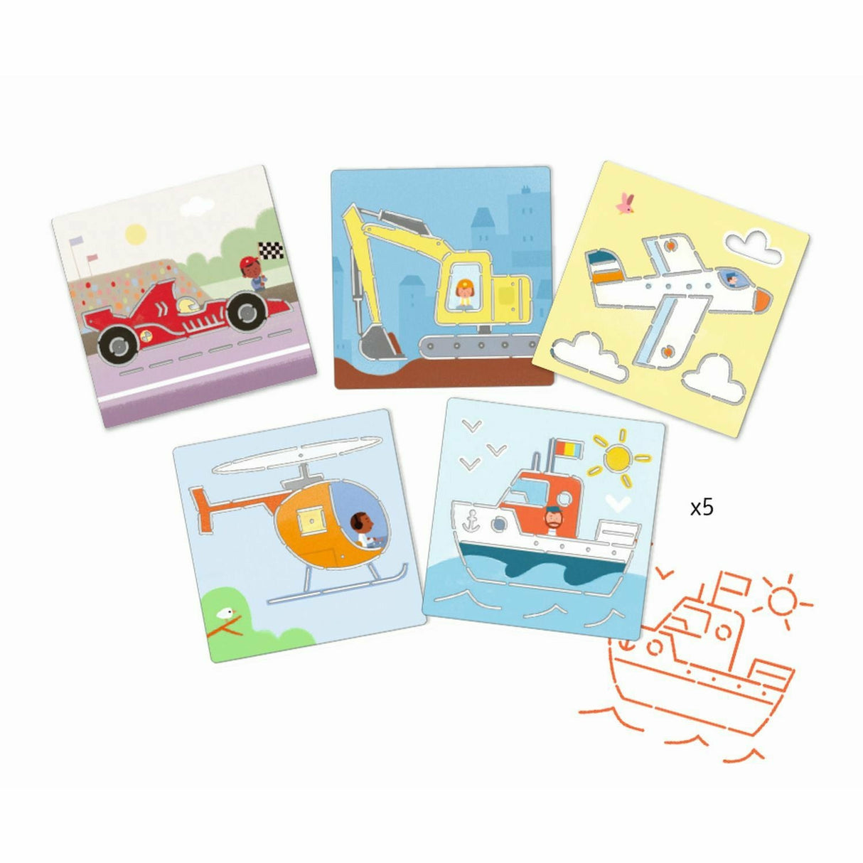 Djeco | Schablonen: Transport & Co