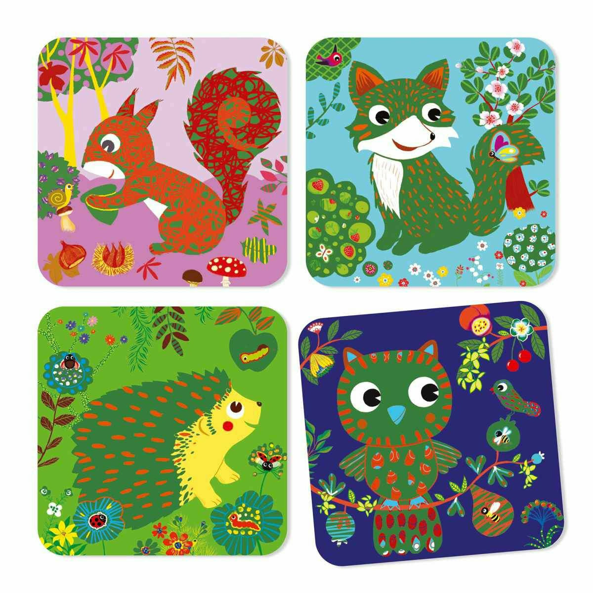 Djeco | Kratzbilder 3-6: Tiere vom Land